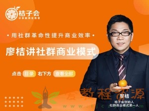 廖桔讲社群商业模式线下课程录播全集（桔子会）|21G