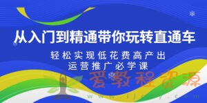 从入门到精通带你玩转直通车：轻松实现低花费高产出，35节运营推广必学课|1.1G